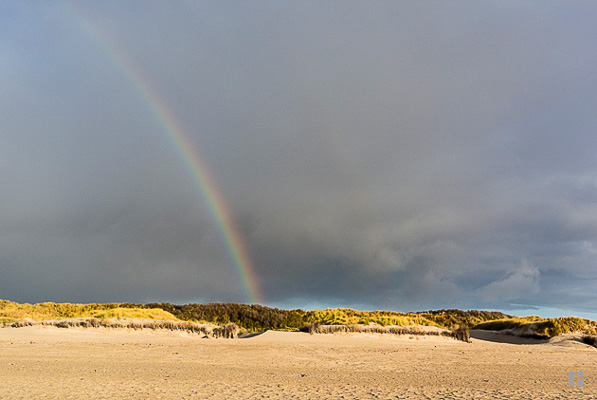 Regenbogen über dem Südstrand - ein schönes Zeichen für wechselndes Wetter.